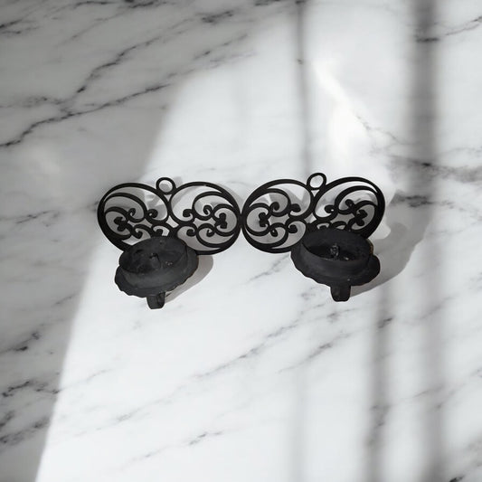 Vintage Handmade Wrought Iron Candle Holder