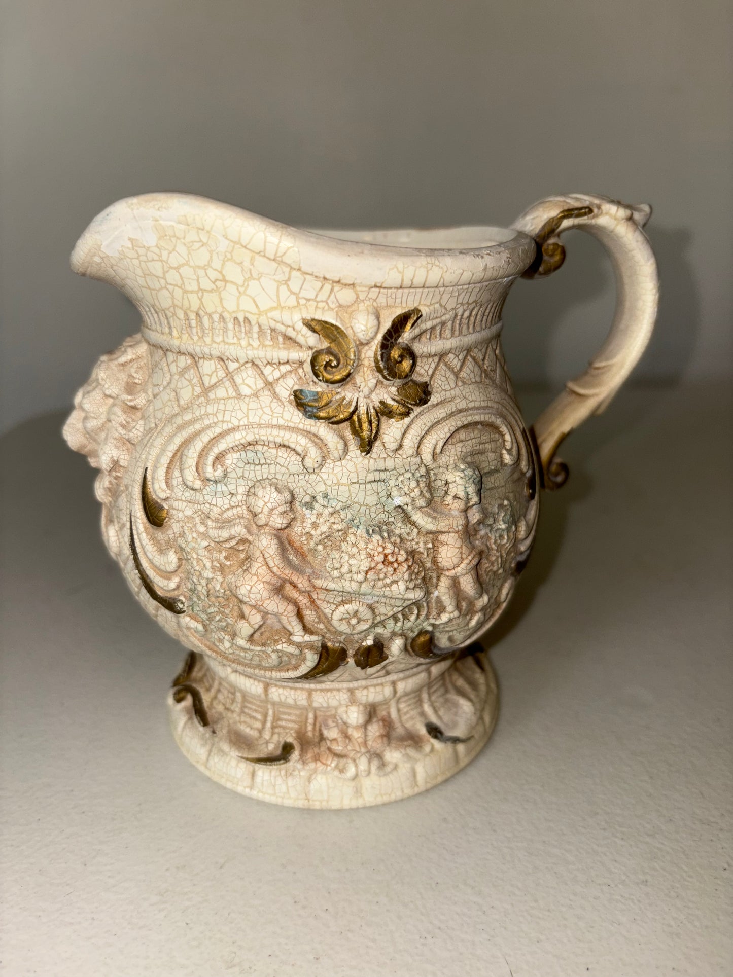 Jarra de cerámica vintage con forma de querubín E191, fabricada en Japón