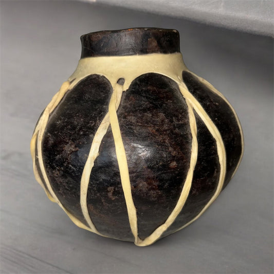Vintage  Tarahumara Native Tribe Mexico Pottery Water Jug Sinew