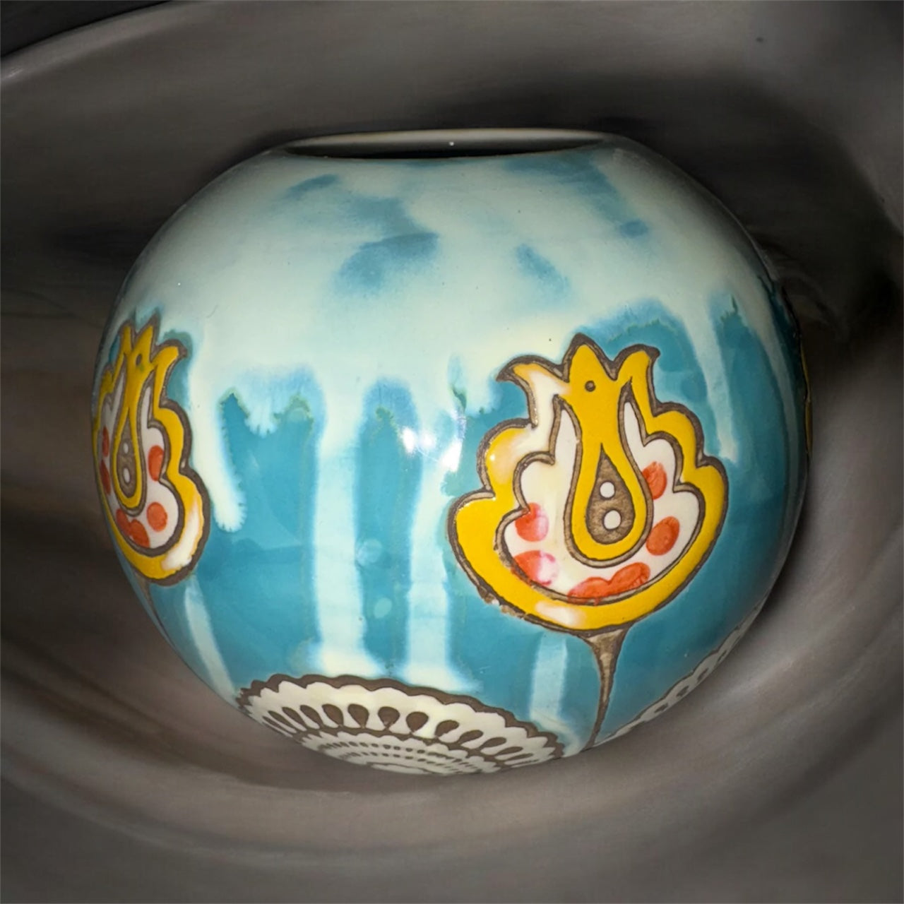 Middle Eastern Handpainted Pottery Vase