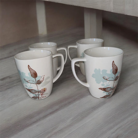 Set Of Four Vintage Corelle Coordinates Twilight Grove Porcelain Coffee Mugs