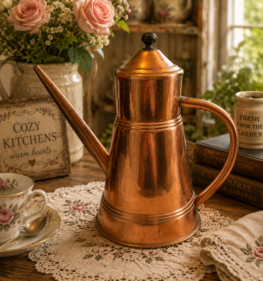 Vintage Copper-Tone Watering Can – Made in Korea