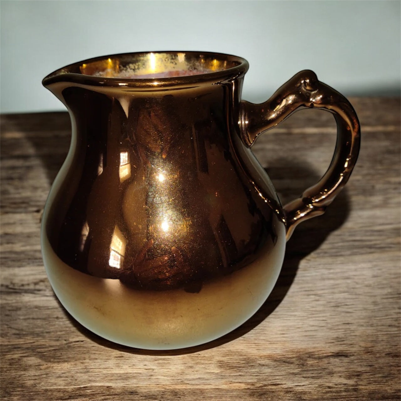 Jarra vintage de cerámica Gibson Burslem Copper Luster