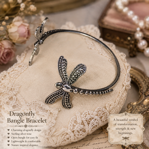 Silver-tone dragonfly cuff bracelet