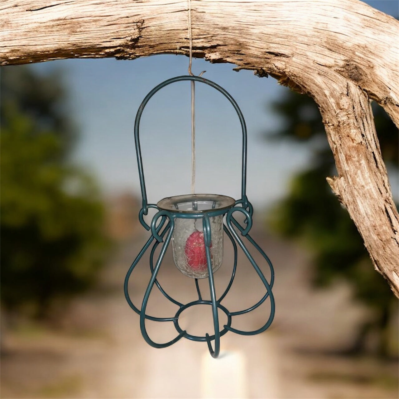 Vintage New Home Interior  Hanging Metal Cage Lantern Candle Holder  13" Tall