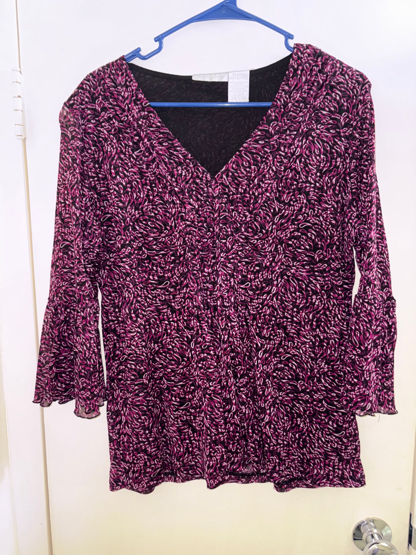 Worthington Top Extra Large 3/4 Bell Sleeves