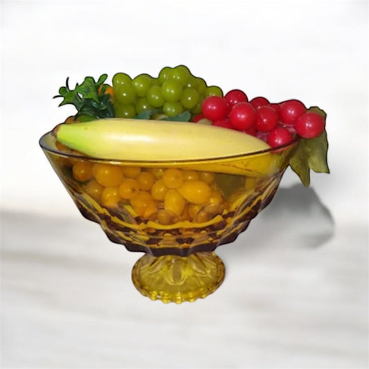 Viking Georgian Amber Pedestal Trifle Fruit/Salad Bowl