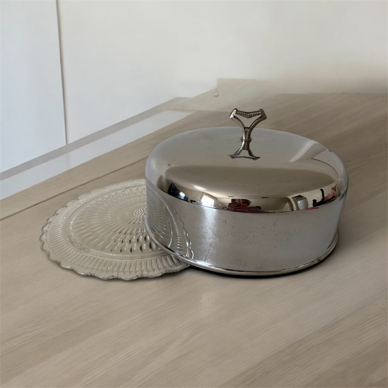 Plato para tarta vintage de acero inoxidable