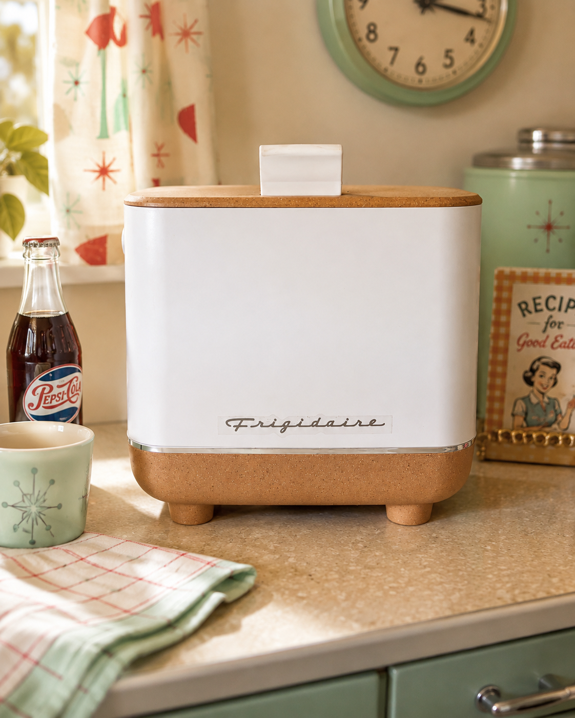 Frigidaire Retro Portable Mini Refrigerator EFMIS310 – White/Tan – Workings