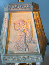 Load image into Gallery viewer, Musical Angel Table Lamp Nightlight Rotating Lithopane Back Painted Music Box
