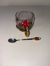 Load image into Gallery viewer, Tea Cup Coffee Mug With A Rose And Butterfly W/ Spoon
