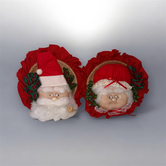Vintage Handmade Santa And Mrs Santa Clause