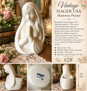 Vintage Haeger USA Praying Madonna Planter