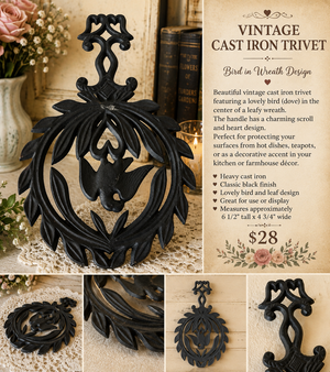 Vintage Black Cast Iron Trivet