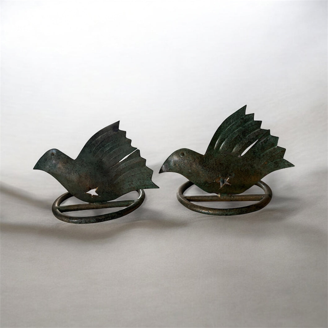 Metal Dove Tealight Candle Holders