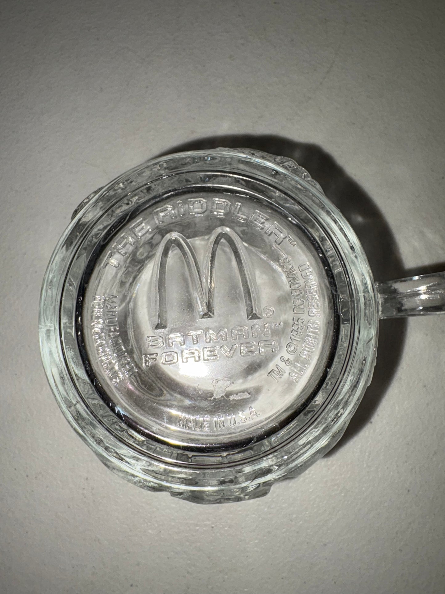 Vintage 1995 McDonalds Batman Forever Riddler Glass Mug