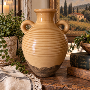 Southern Living at HOME Double-Handle Decorative Pottery Vase – 9”