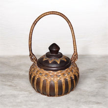 Load image into Gallery viewer, Vintage Round Wood And Wicker Rice Basket
