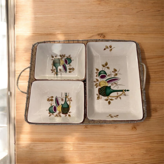 Vintage Mid Century Modern Lipper Mann Divided Serving Dish
