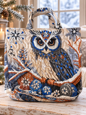 Quilted Winter Owl Tote Bag – Unused