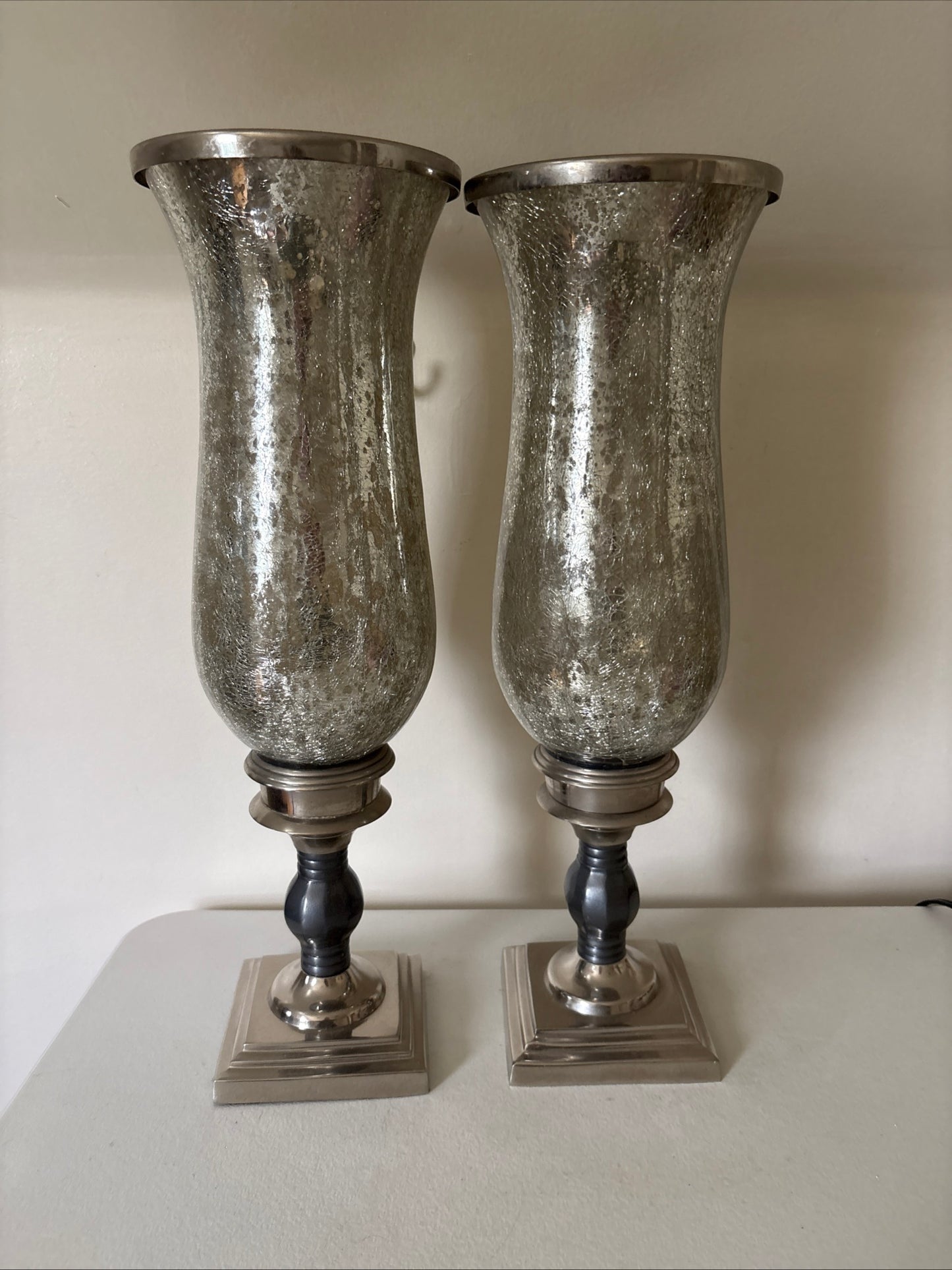 Two Vintage Mercury Glass Vessels.