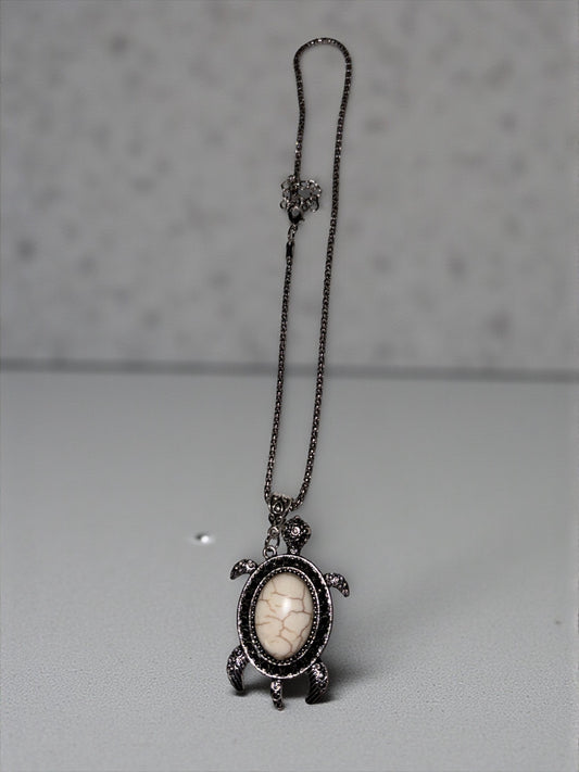 Colgante de tortuga / Collar de cadena de 45 cm + 5 cm