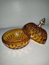 Load image into Gallery viewer, Vintage amber glass candy dish round Indiana glass
