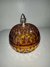 Load image into Gallery viewer, Vintage amber glass candy dish round Indiana glass
