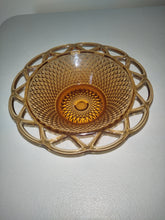 Load image into Gallery viewer, Vintage Imperial Glass Co. Amber Lattice Rim Bowl
