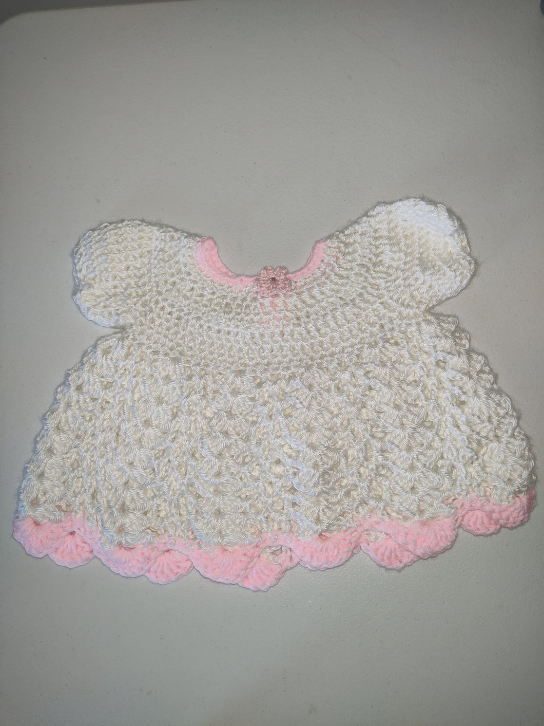 Hand Crochet Baby Dress. Size 3 months