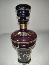 Load image into Gallery viewer, Vintage Rossini Empoli Decanter Bottle Purple Gold Glass
