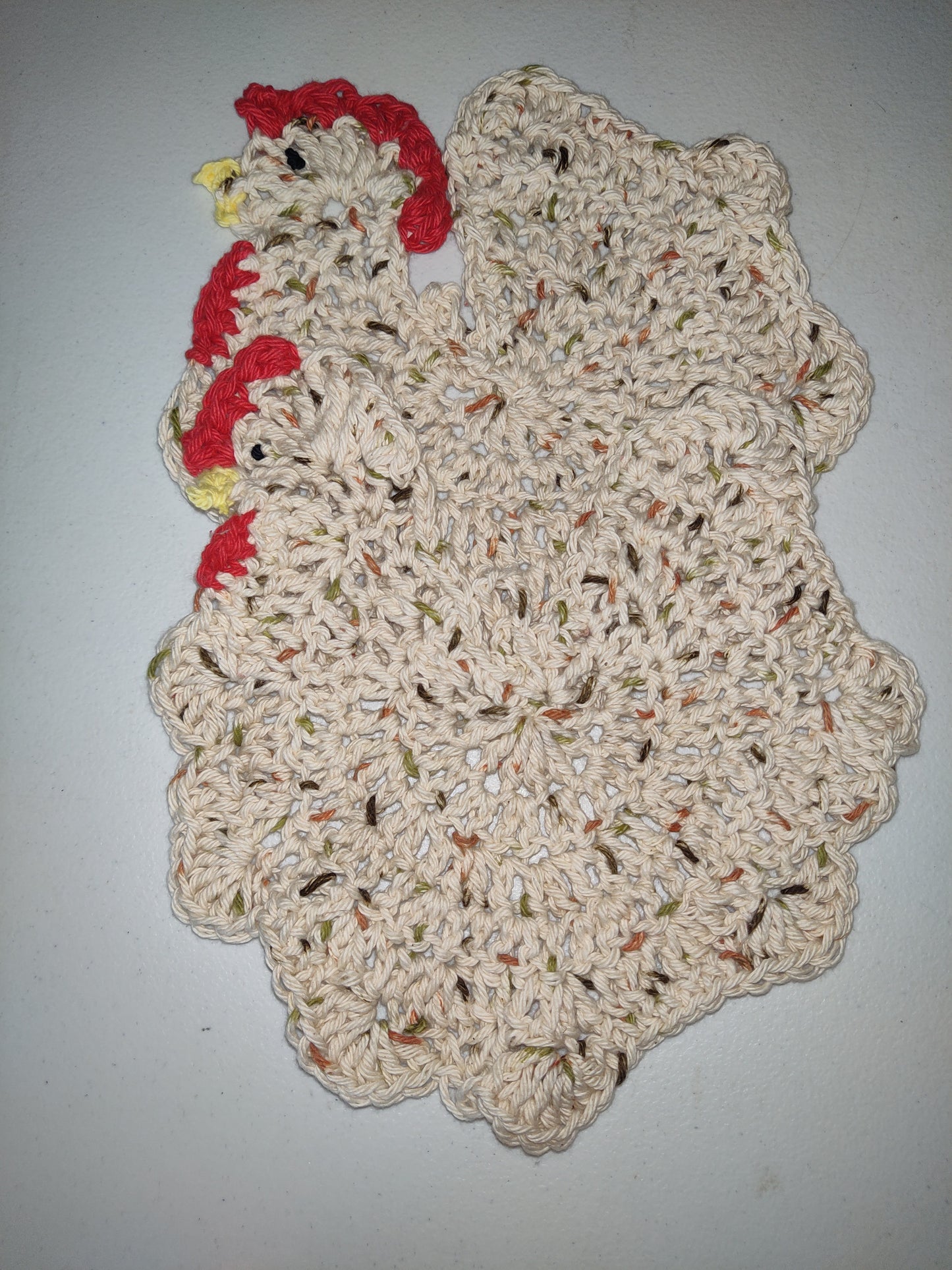 Dos agarraderas de pollo hechas a mano