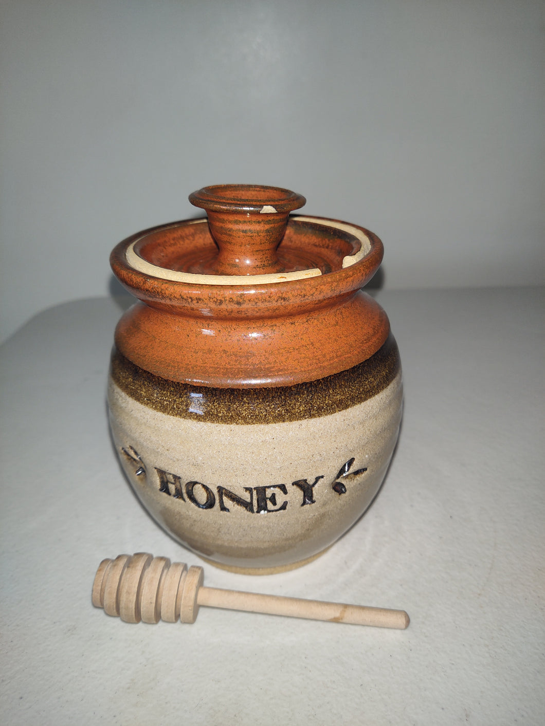 Vintage Pottery Honey Pot.