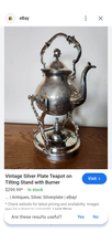 Indlæs billede til gallerivisning Silver plate India Tilting Teapot Stand, Burner
