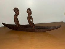 Load image into Gallery viewer, HandCarved Hard Wood African Men In Fishing Boat
