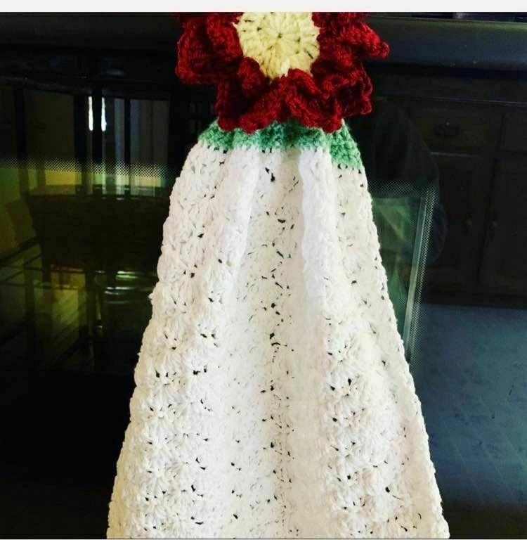Hand crochet dish towel