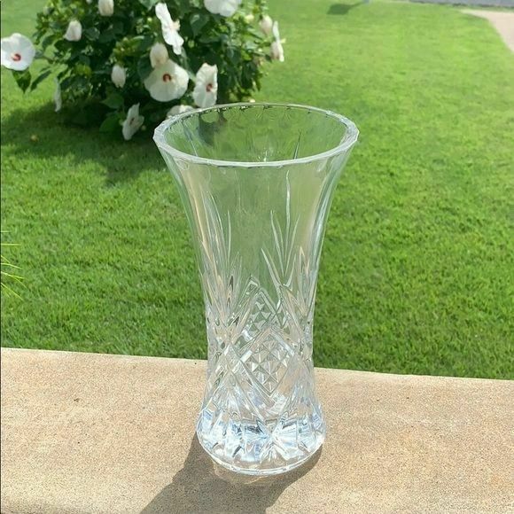 Vintage Crystal Hobstar Vase