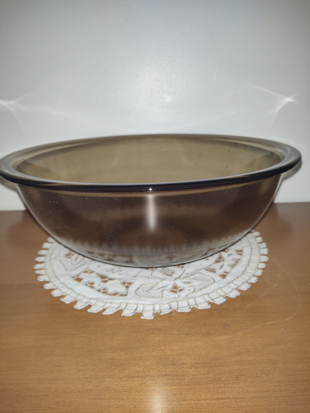 Vintage Pyrex BROWN AMBER Mixing Bowl 4 L 326 Smokey Glass LARGEST NESTING