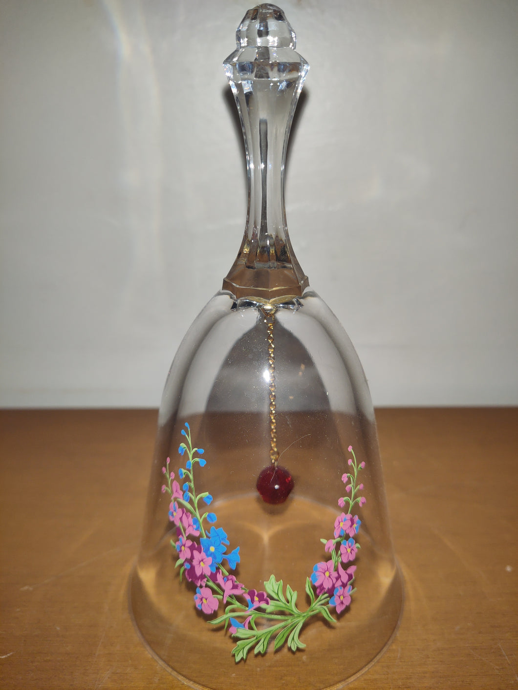 Avon 24% Full Led Crystal Bell with Pink Flowers