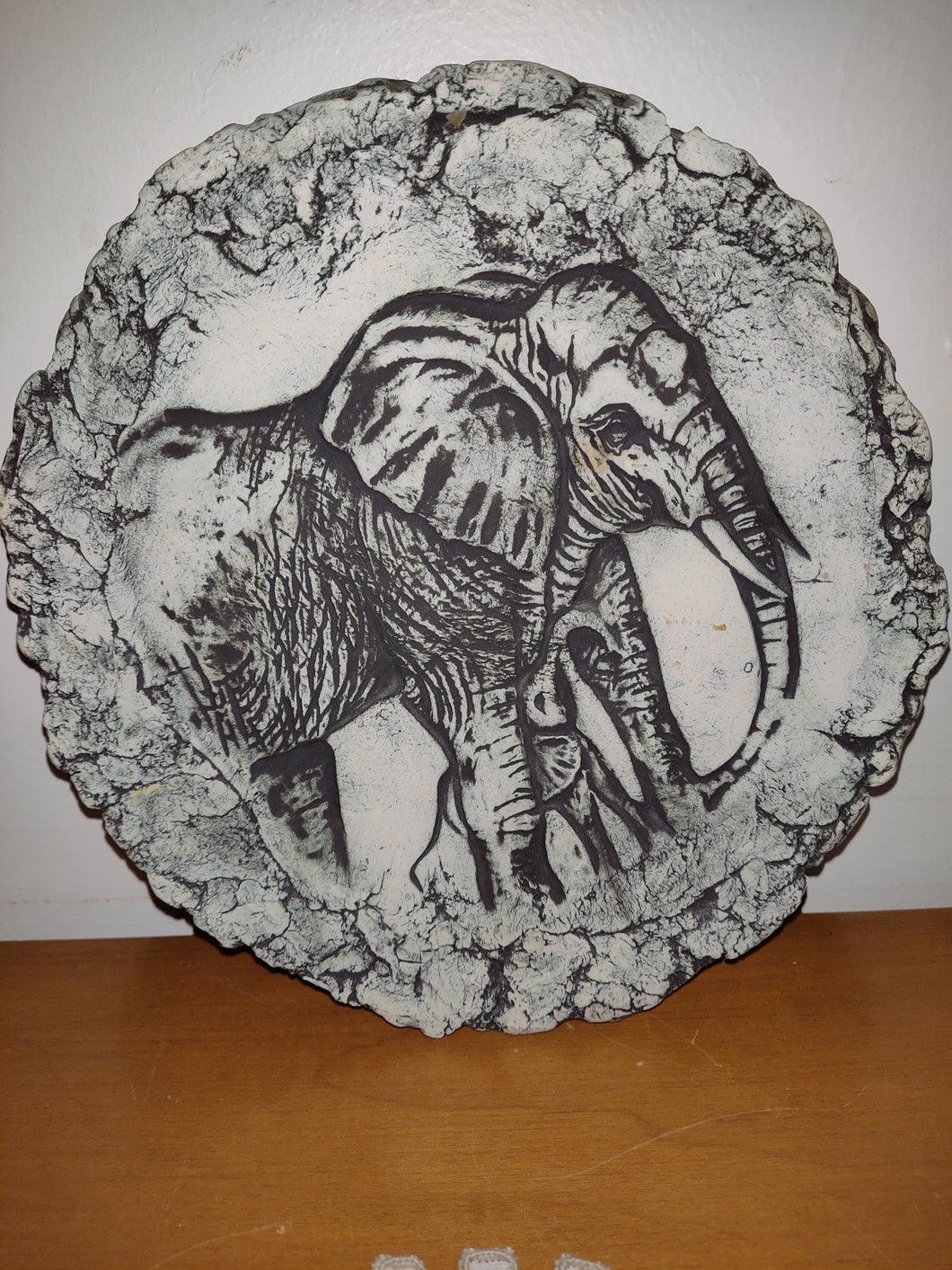 Vintage Elephant Plate Made With Mt St Helen's Ash