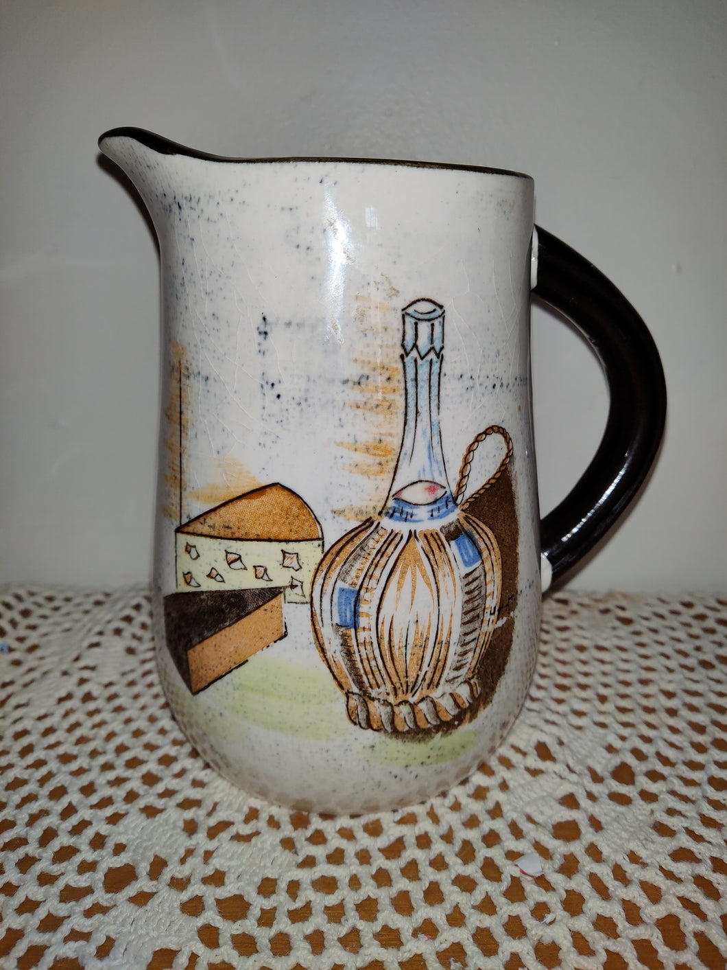 Vintage Royal Sealy Capri China Pitcher Made in Japan Mid-Century Wine & Cheese