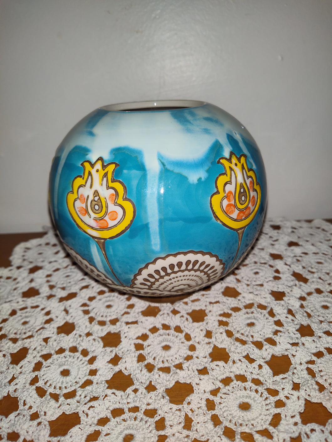 Middle Eastern Handpainted Pottery Vase