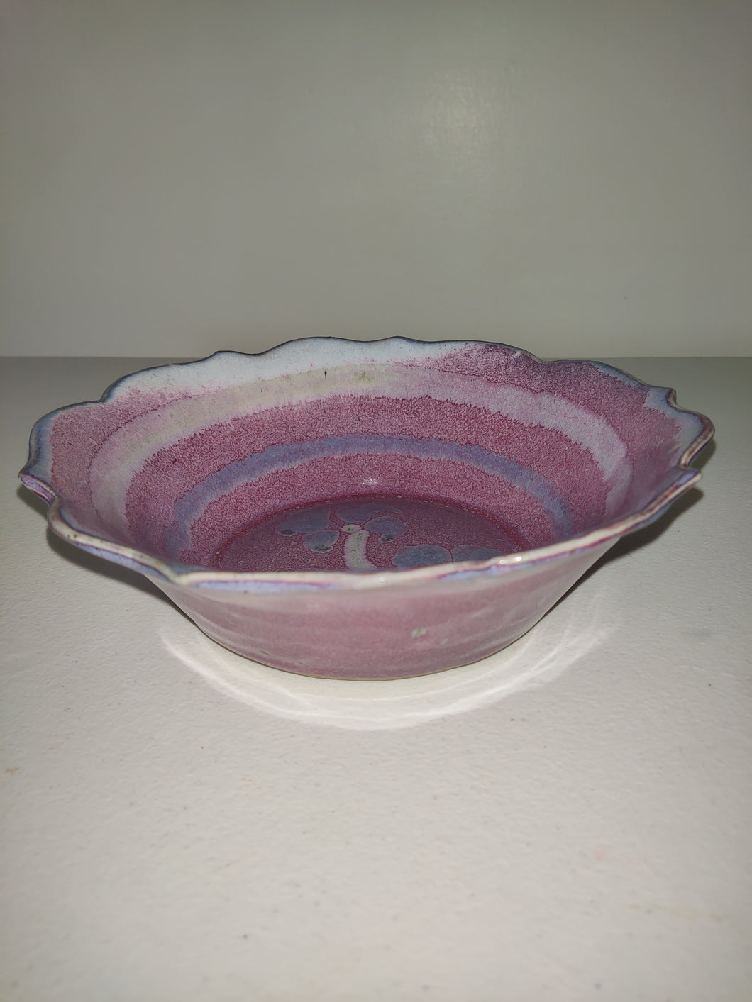 Handmade Bay Pottery Broadway, VA Purple Floral Bowl