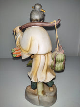 Afbeelding in Gallery-weergave laden, Vintage Chinese Peddler Hand Painted Porcelain Figurine Carrying Fruit &amp; Vegetables
