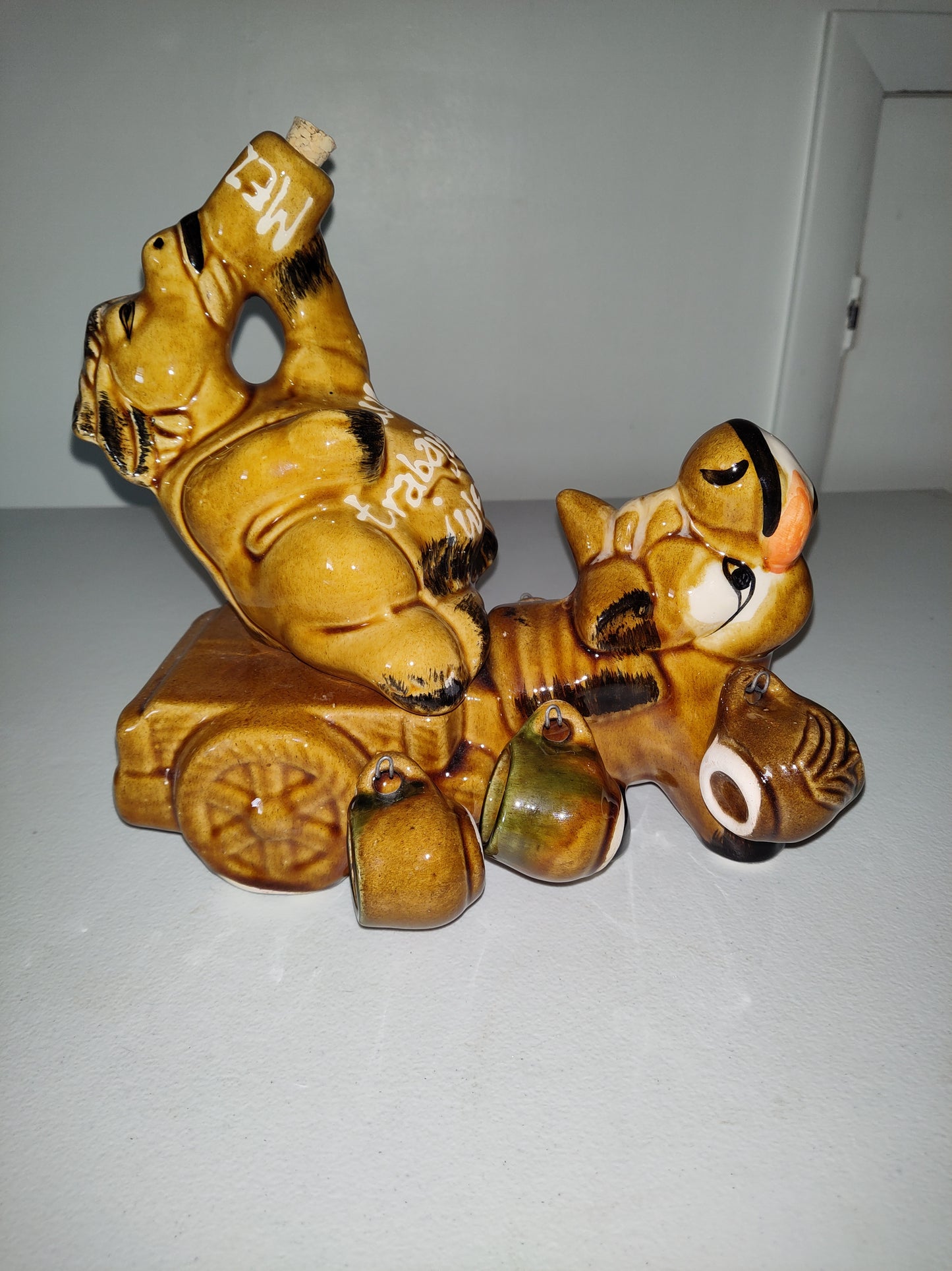 Vintage Drinking Donkey Tequila Decanter.