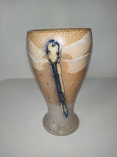 Load image into Gallery viewer, Rock Hard Stoneware Pottery Dragonfly Vase Goblet Hand Thrown Salt Glazed
