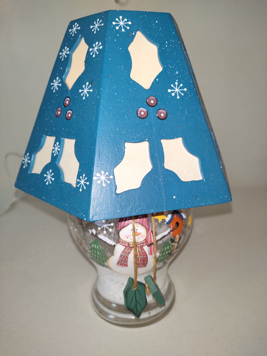 Glass Snowman Lamp