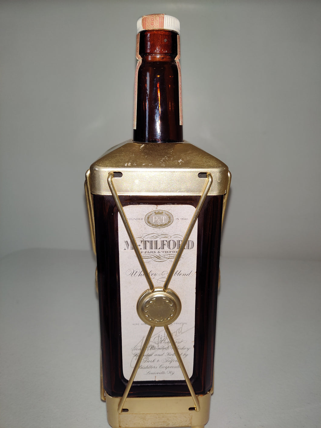 EMPTY Mr. Tilford Whiskey Bottle Decanter Music Box by Swiss Harmony