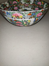 Load image into Gallery viewer, Vintage  Rose Qing Dynasty Medallion Porcelain Bowl
