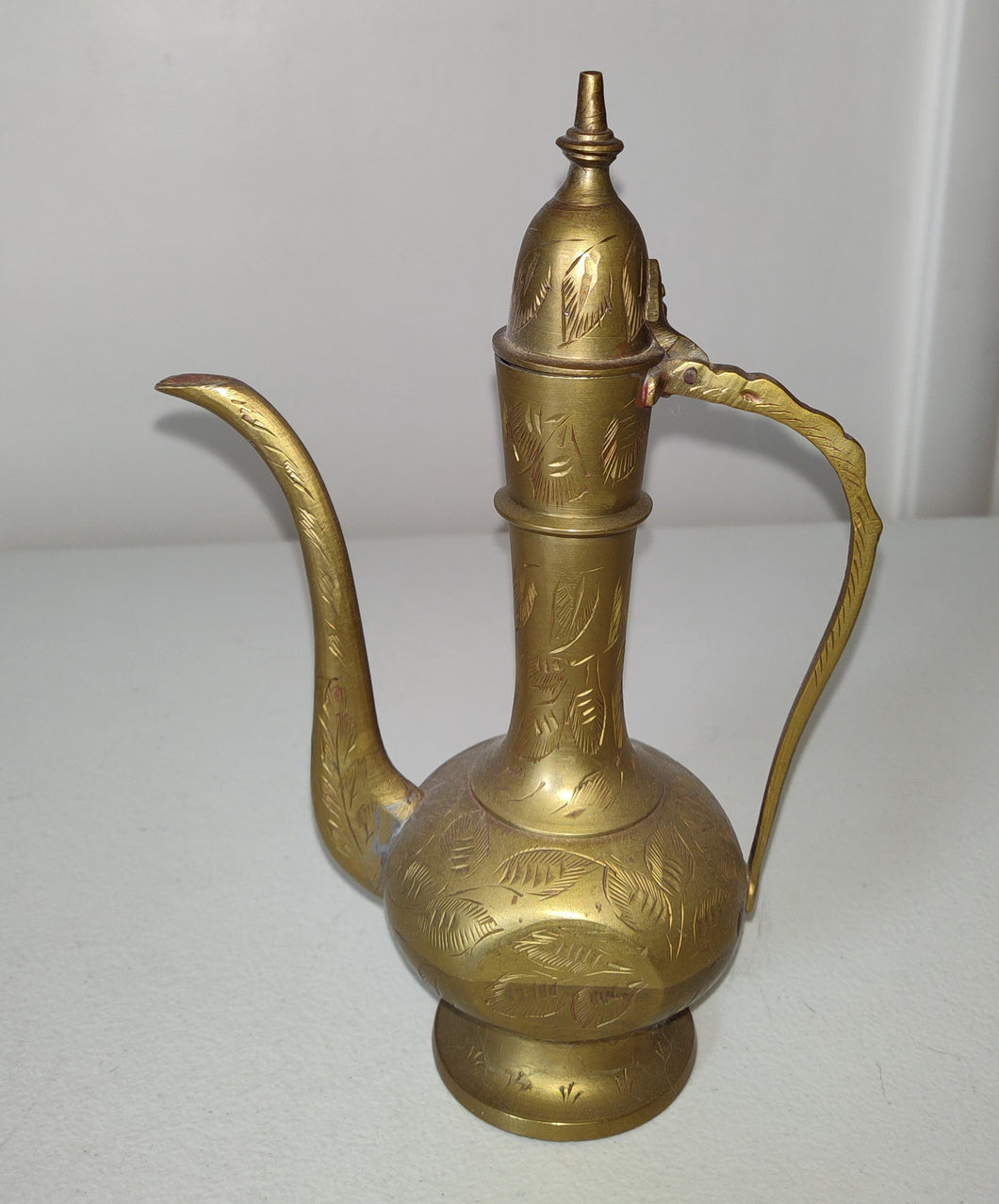 Brass Etched Aftaba Ewer Water Pitcher